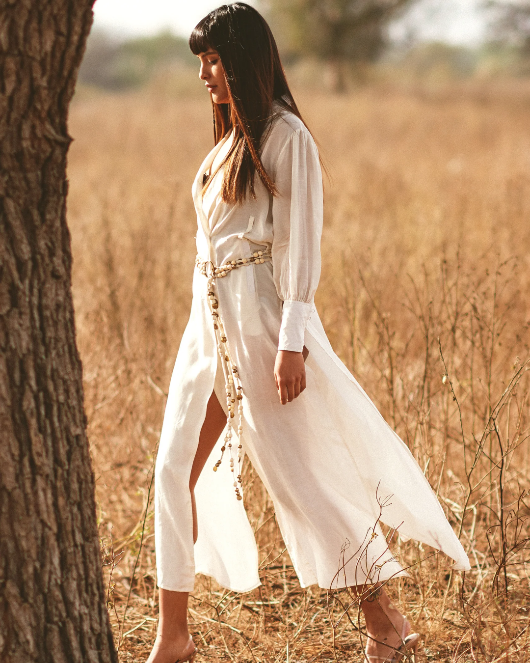 Giraffe Trench Rose Silk
