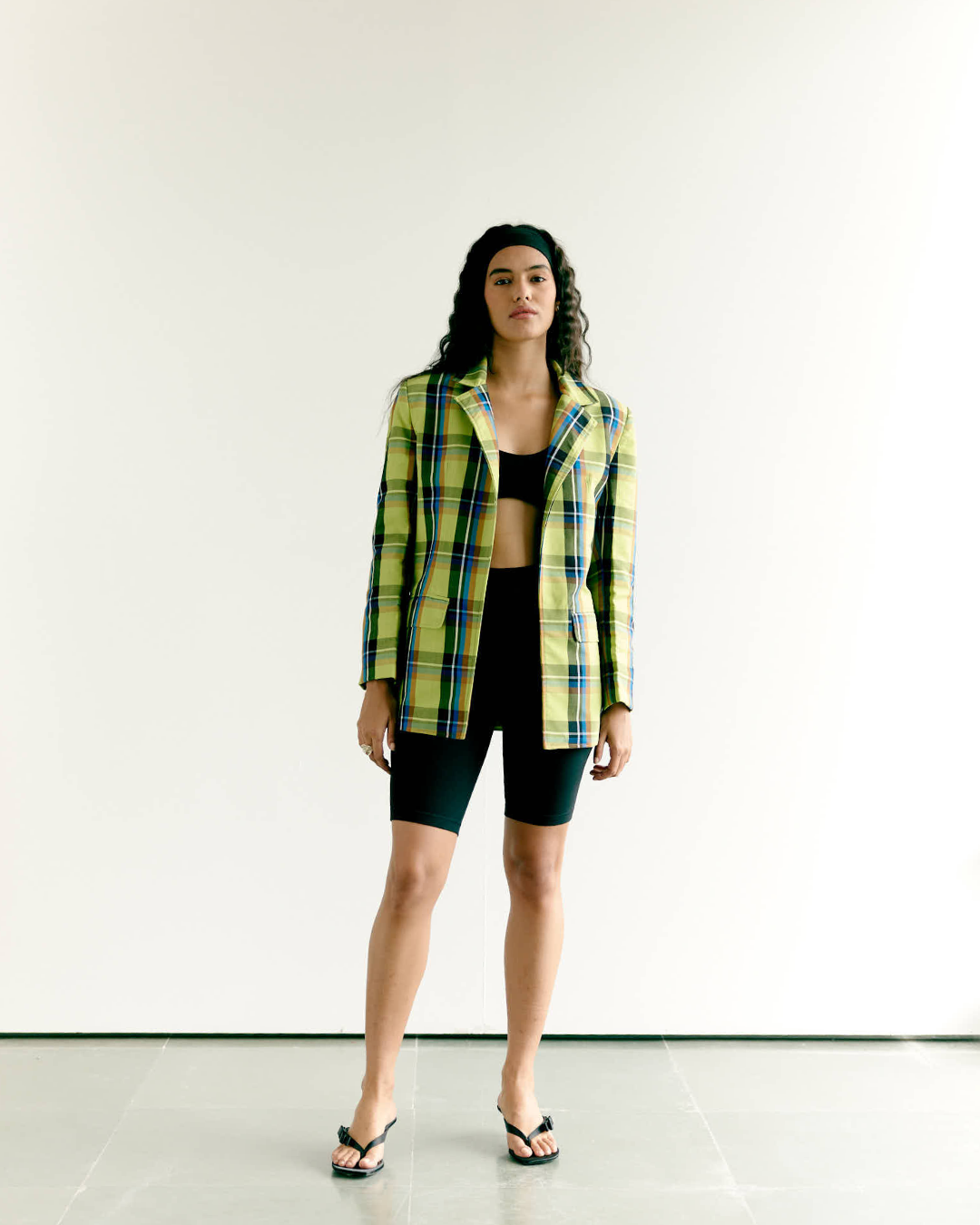 Checked Open Blazer