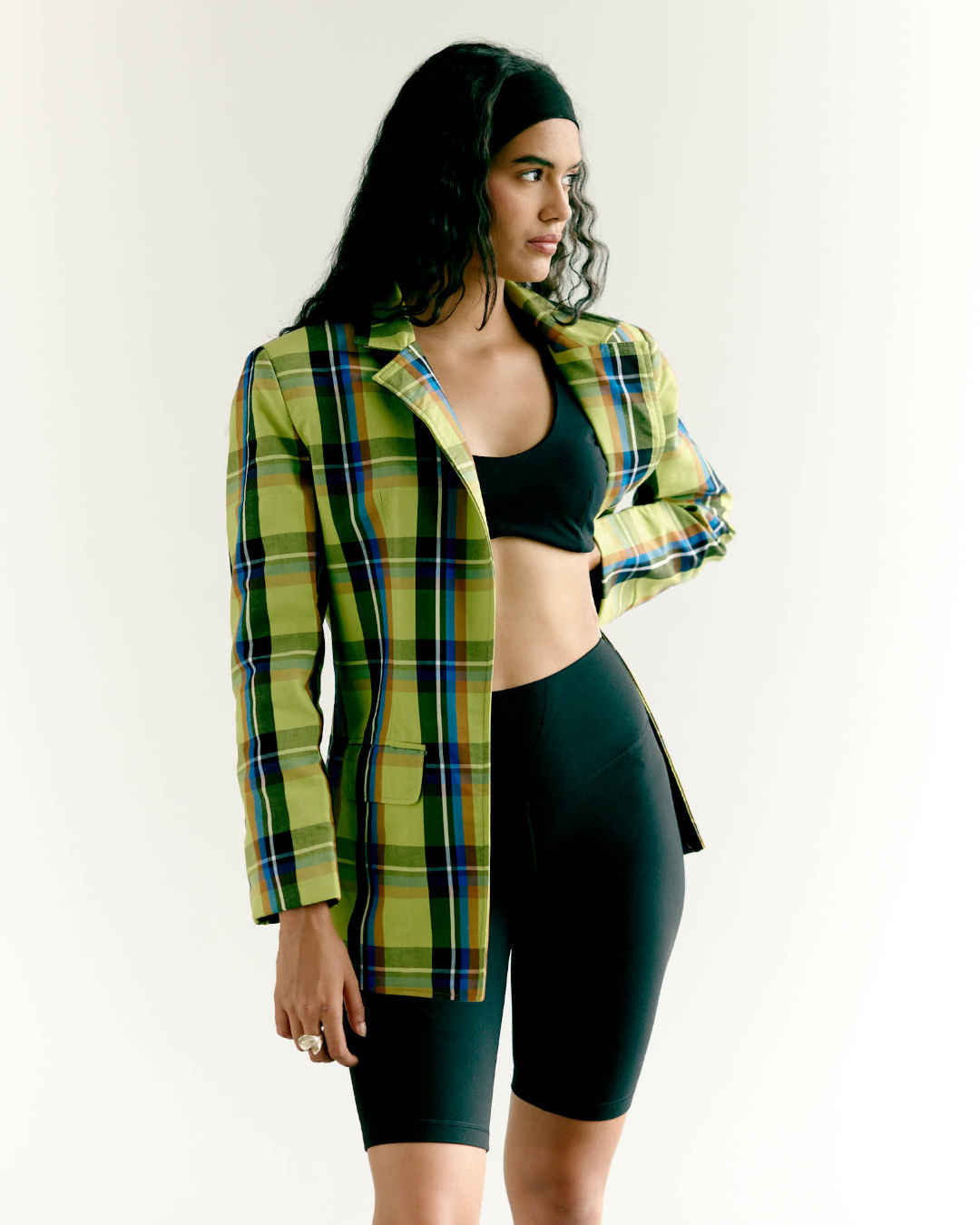 Checked Open Blazer