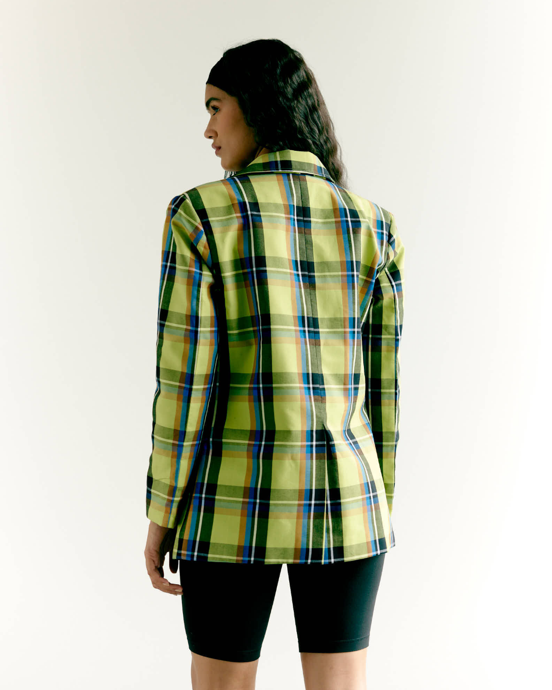 Checked Open Blazer