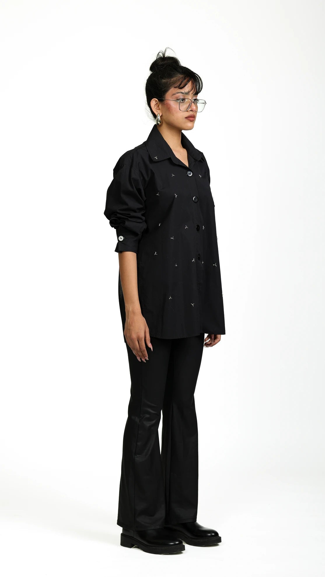 BLACK SHEER SHIRT