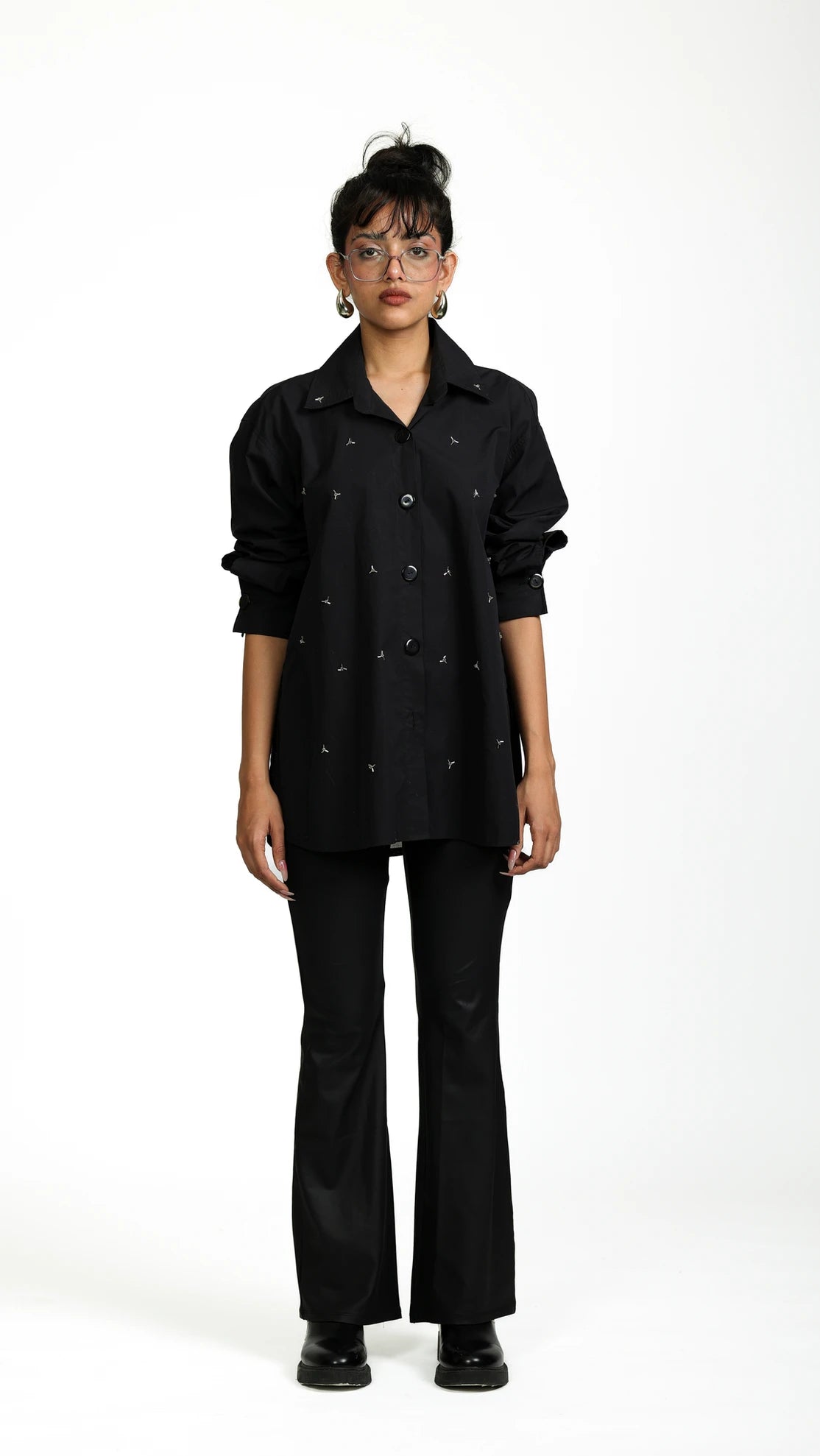 BLACK SHEER SHIRT