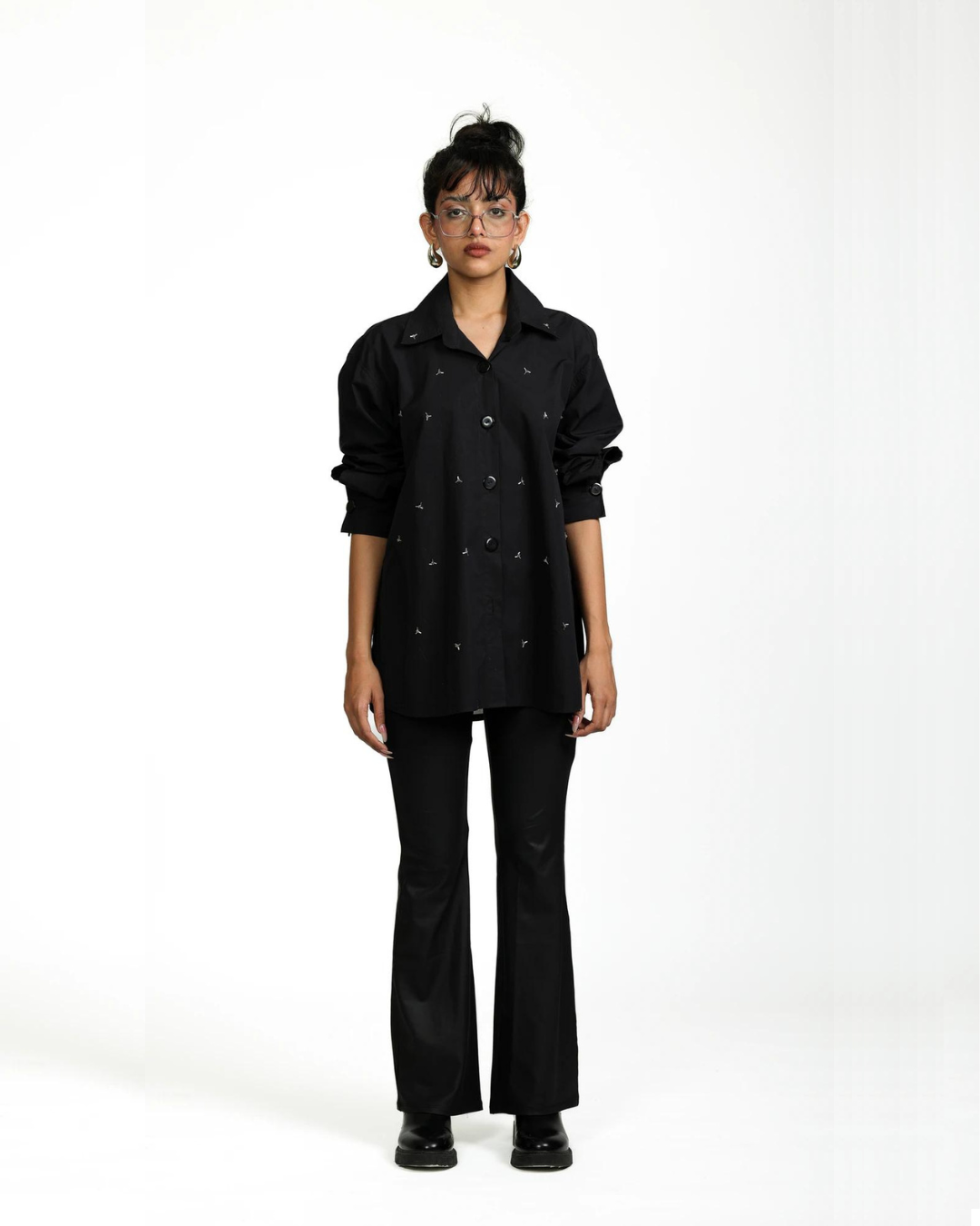 BLACK SHEER SHIRT
