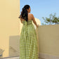 Solea Dress in Pistachio Plaid Print