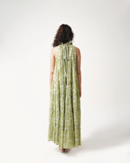 Lila Neck Gathered Dress - Pear