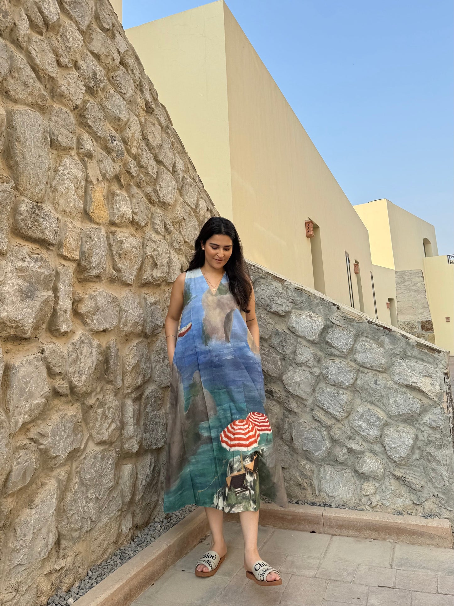 Hibiscus Dress in Capri Coast Print