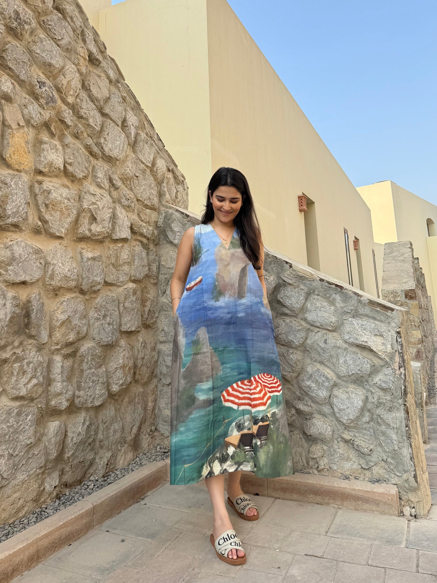 Hibiscus Dress in Capri Coast Print