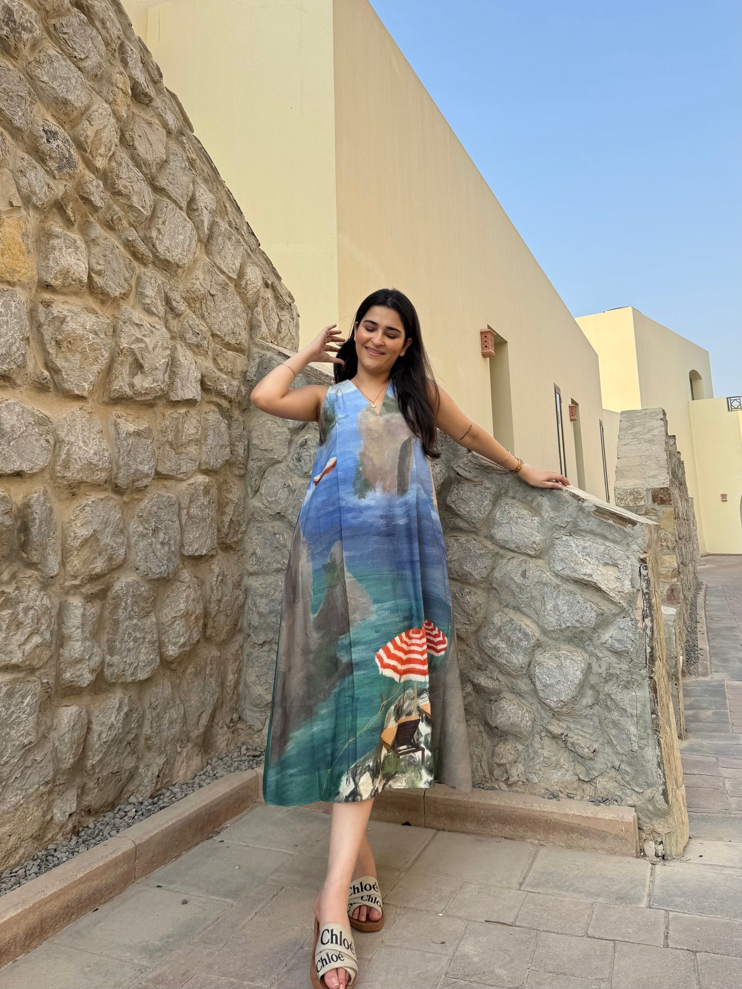 Hibiscus Dress in Capri Coast Print