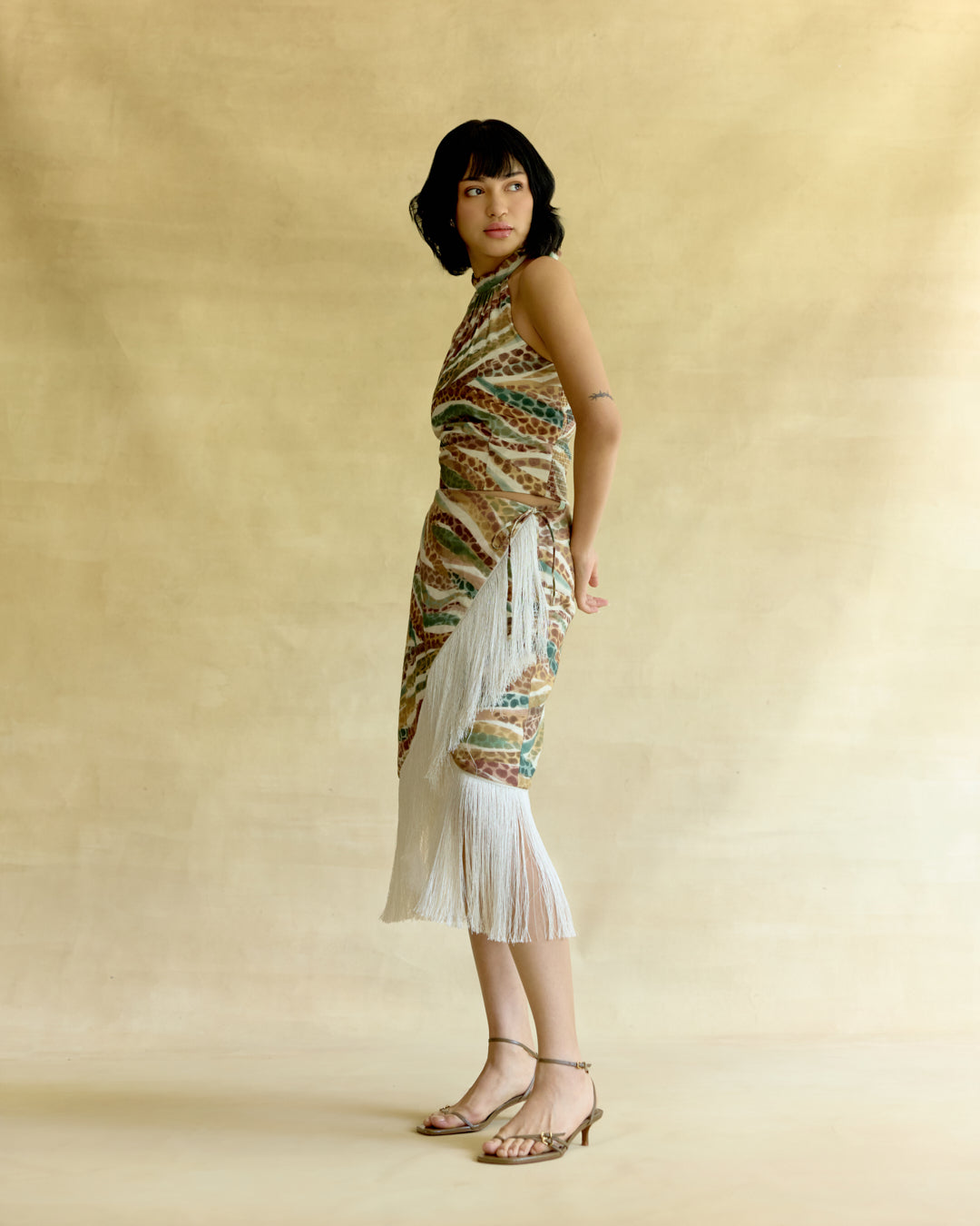 Wild Dawn Halter Top & Fringe Skirt