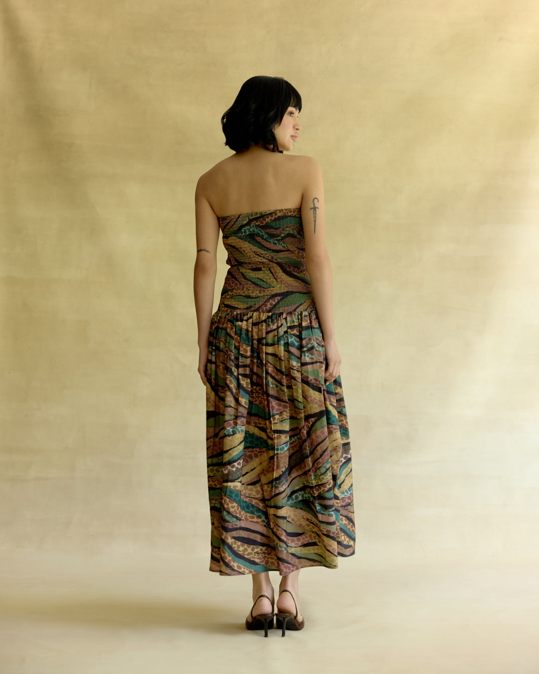 Wild Dusk Smocked Midi Dress