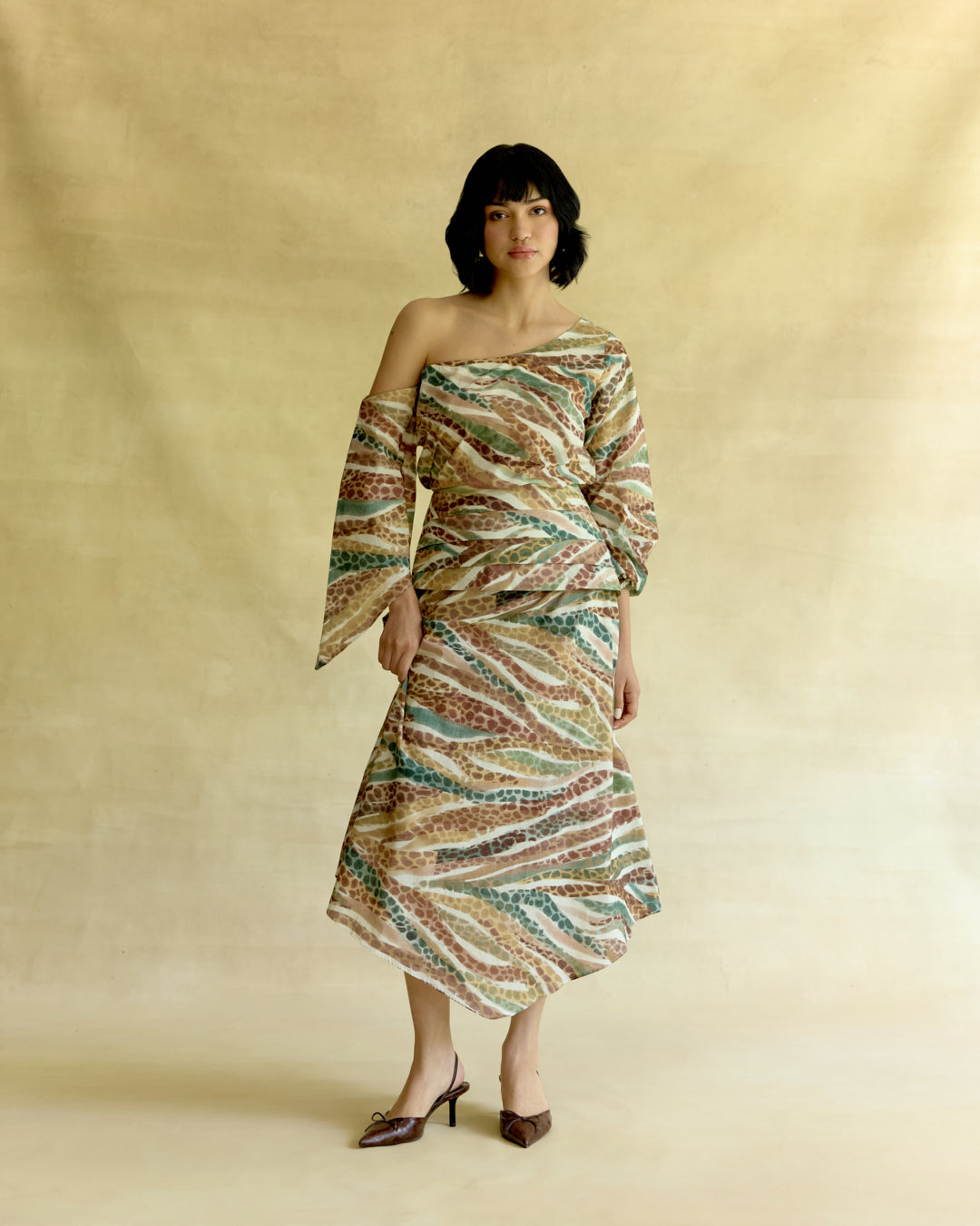 Wild Dawn Off Shoulder Top & Skirt Set