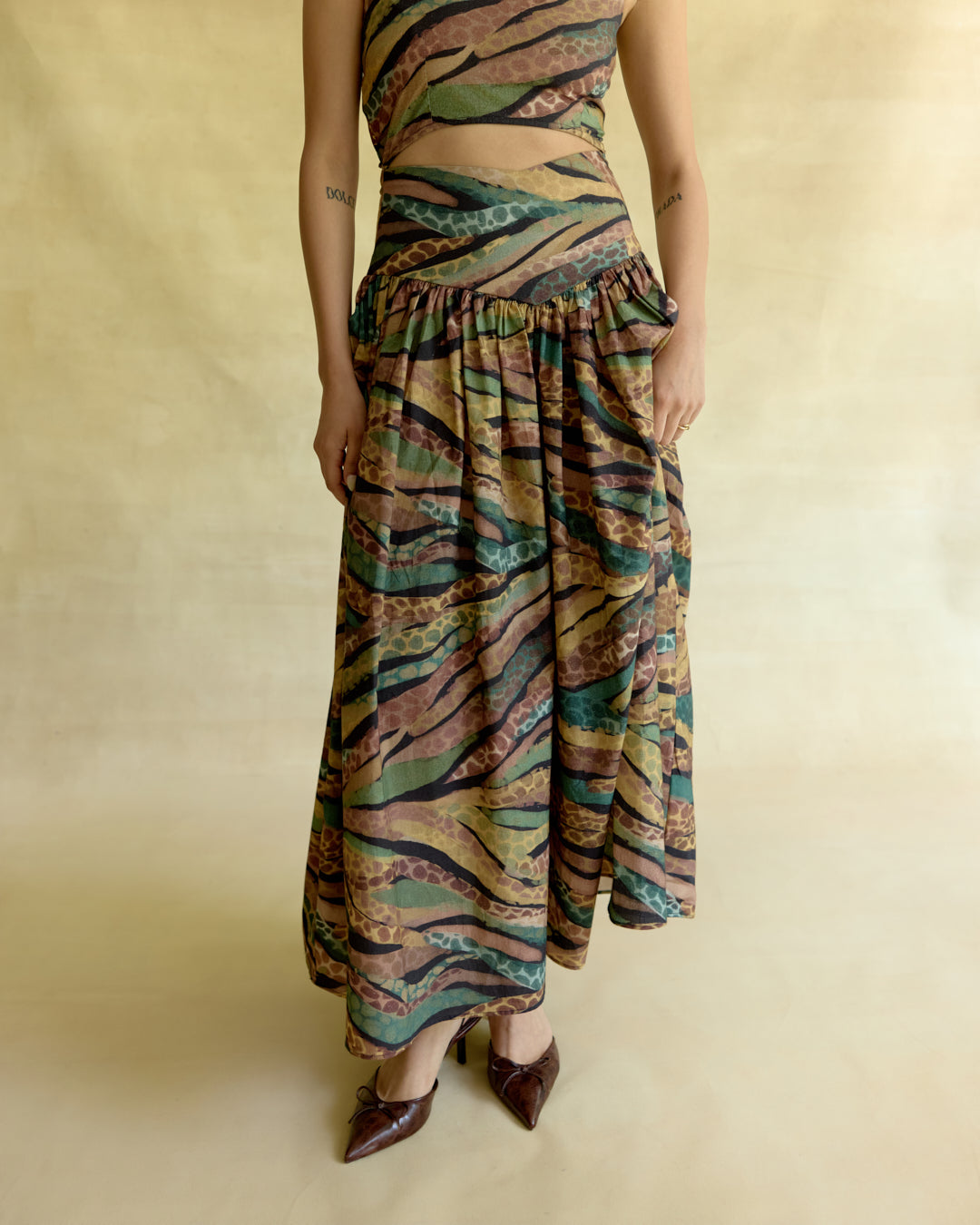 Wild Dusk Cut Out Flared Dress