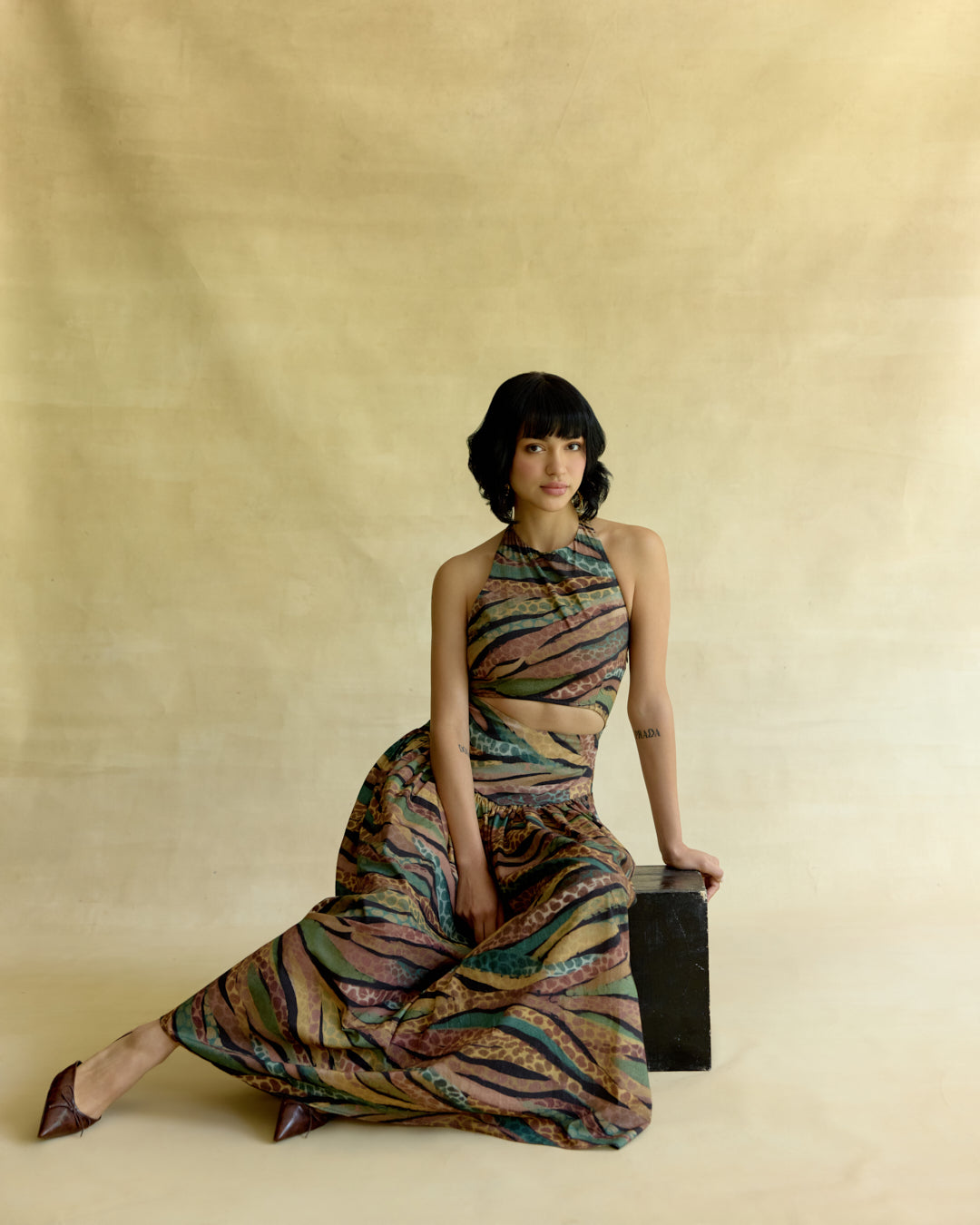 Wild Dusk Cut Out Flared Dress