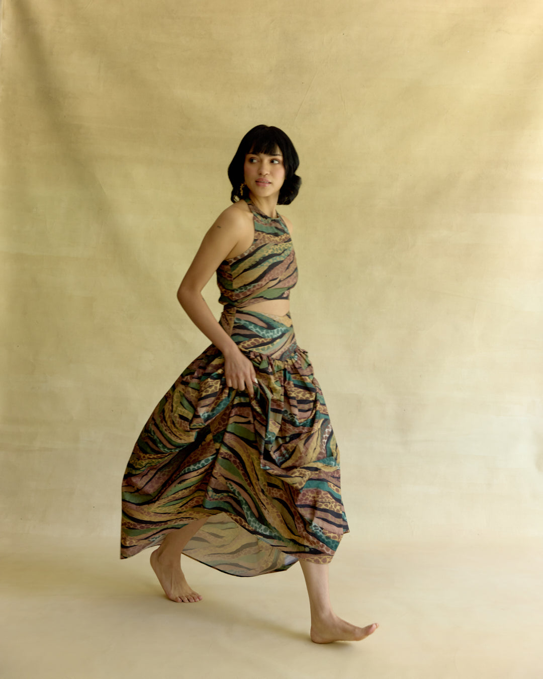 Wild Dusk Cut Out Flared Dress