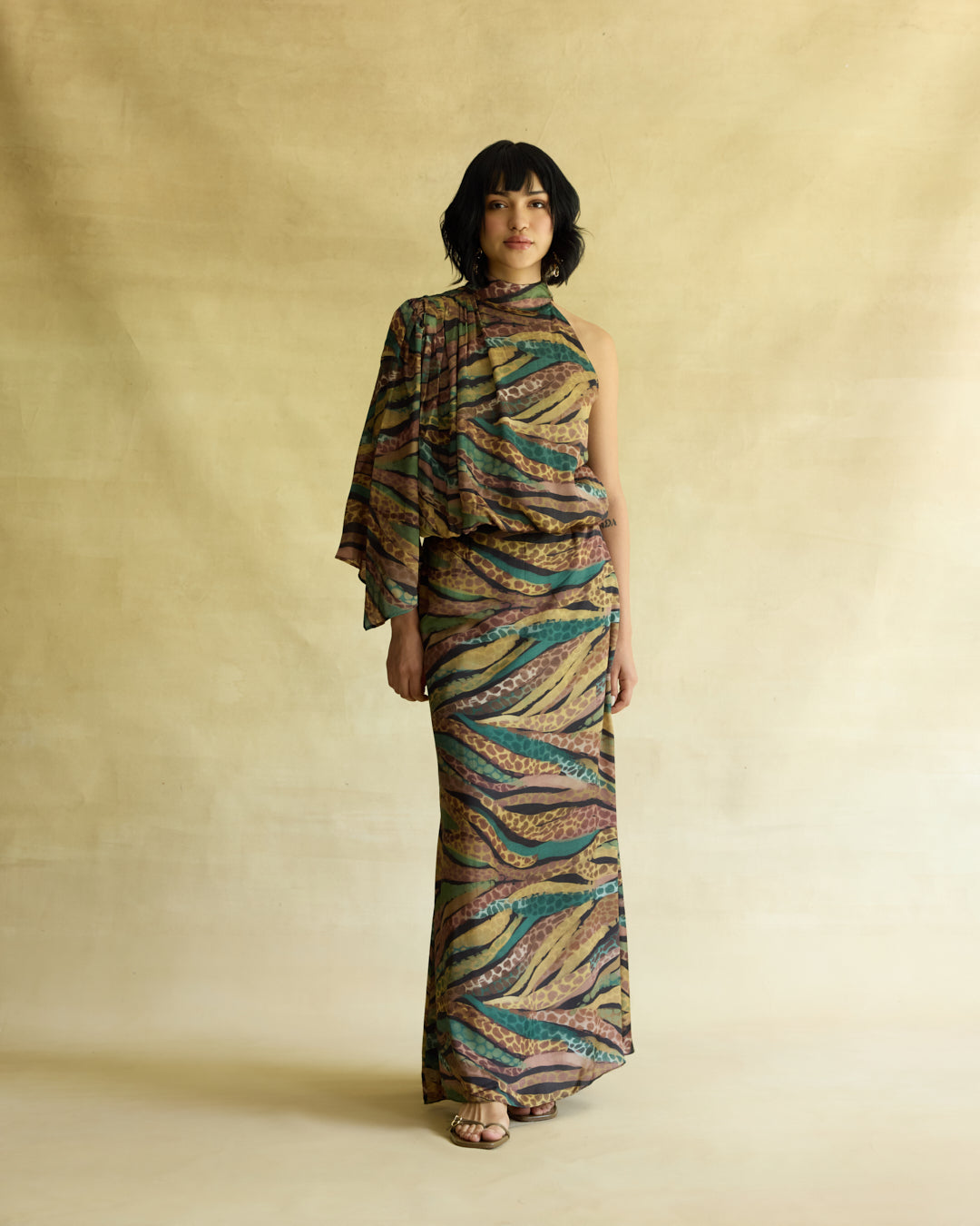 Wild Dusk Cape Top & Skirt Set