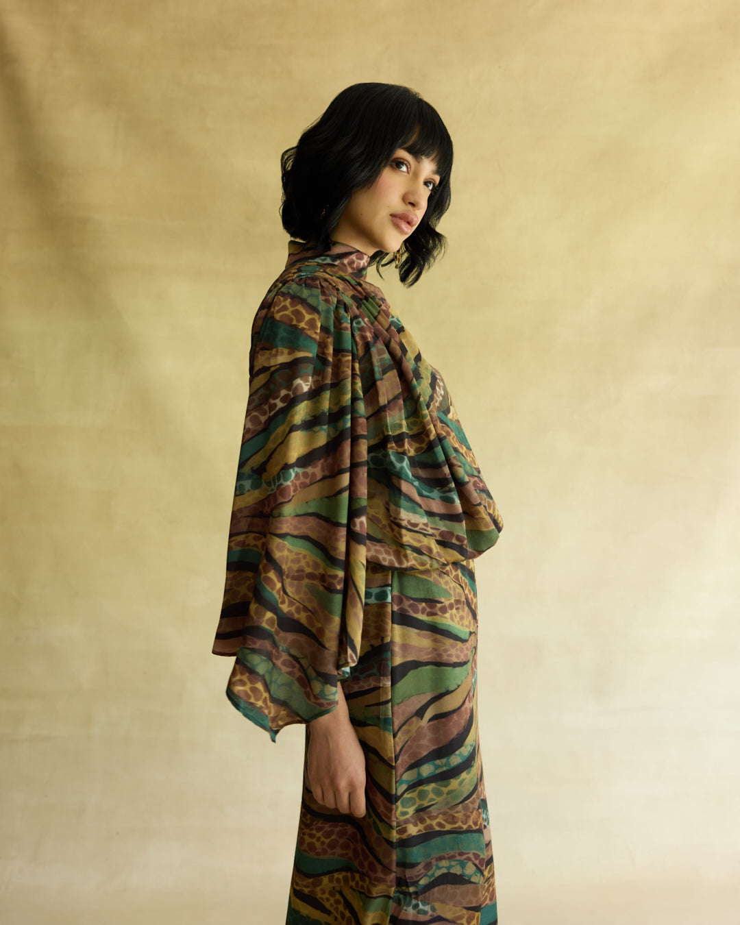 Wild Dusk Cape Top & Skirt Set