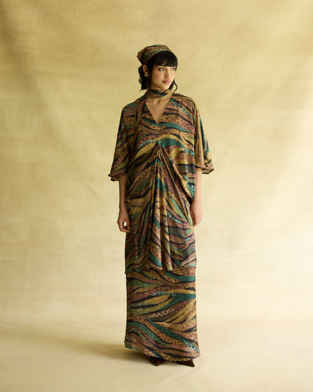 Wild Dusk Kaftan Dress & Skirt Set