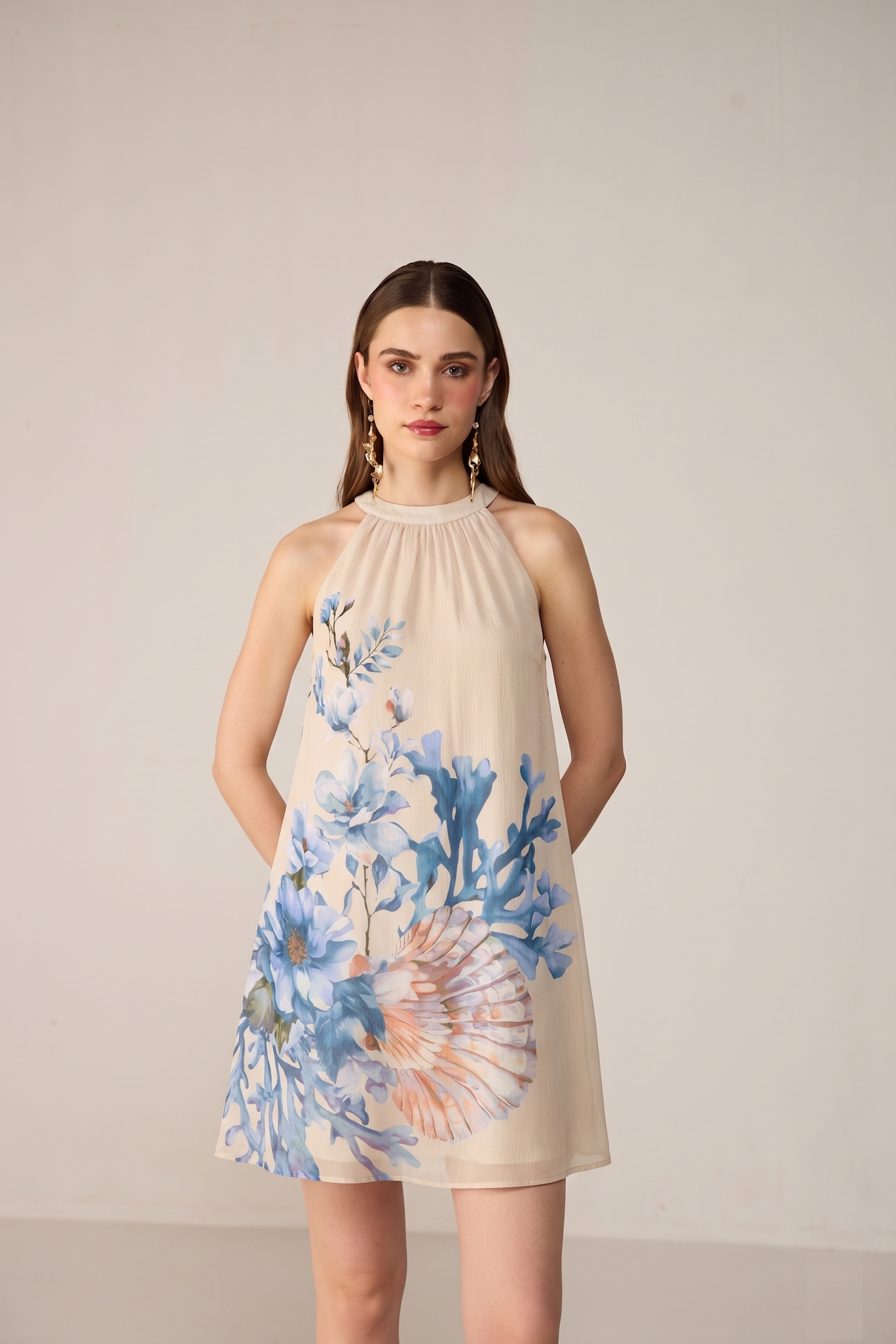 Belli Mini Dress - Coral Bloom