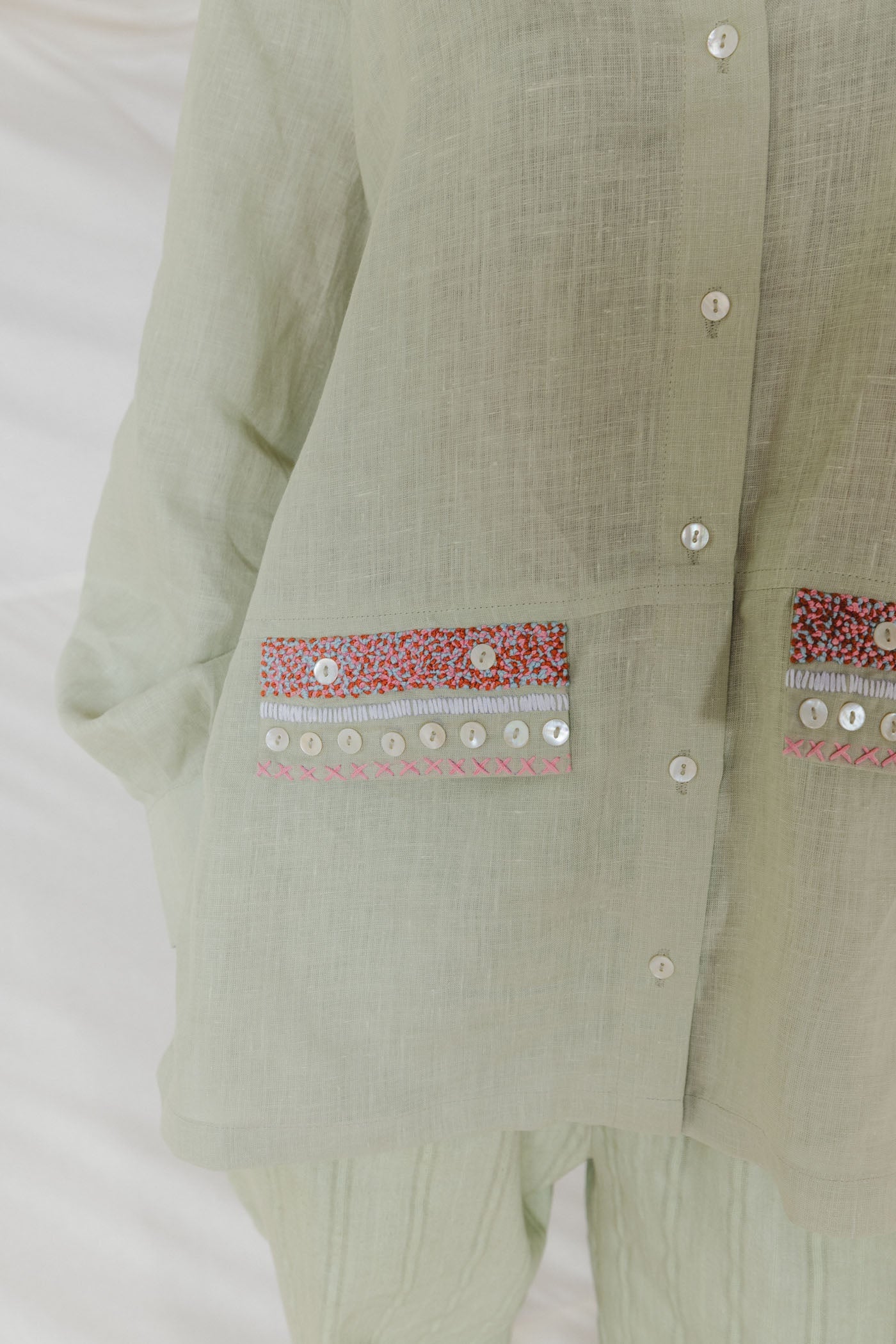 Sandra Pocket Embroidered Shirt