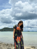 Nirvana Dress in Sorrento Bloom Print (Endless Blue)