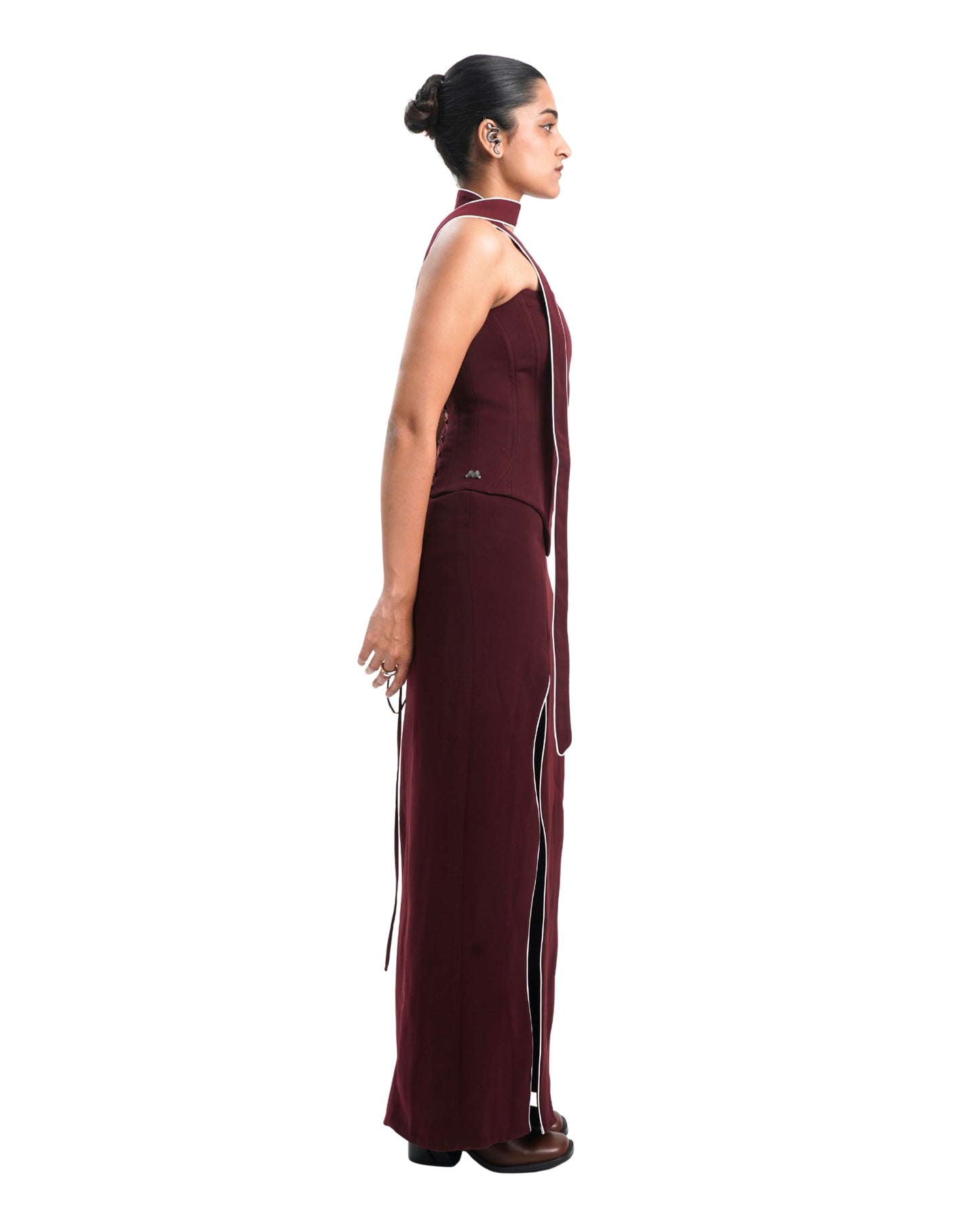 CURVE SKIRT- MERLOT