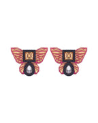 BUTTERFLY STUDS IN MAJENTA