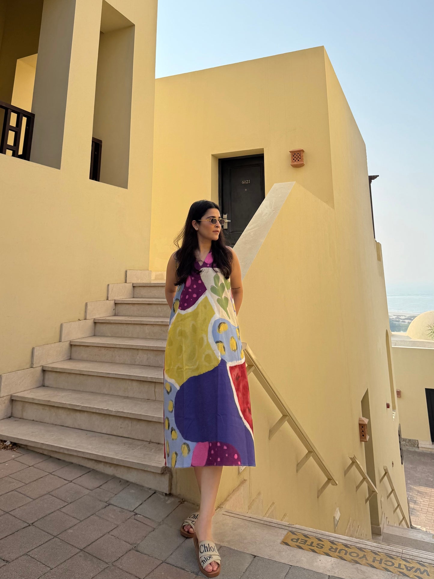 Hibiscus Dress in Florentine Mosaic Print