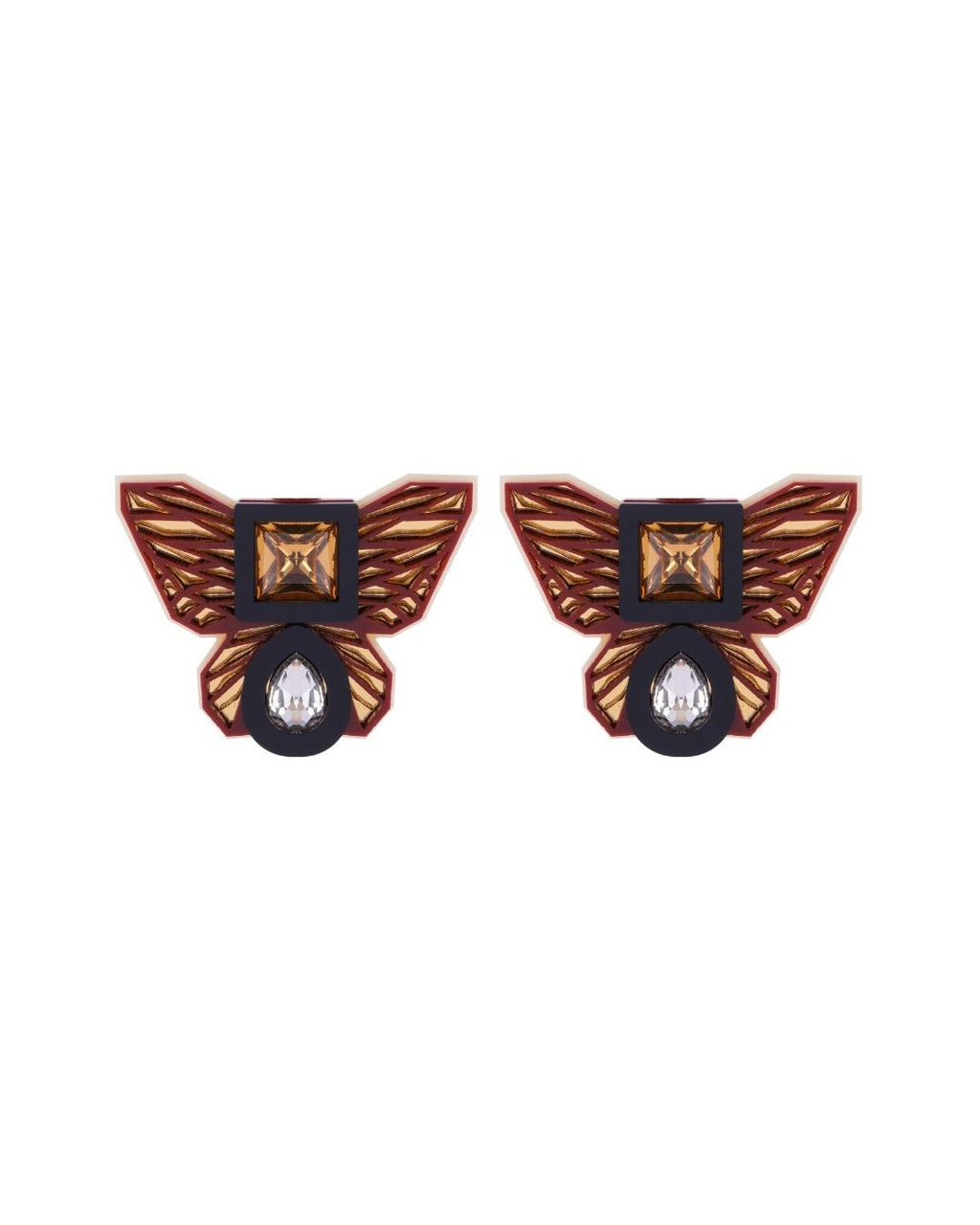 BUTTERFLY STUDS IN BROWN
