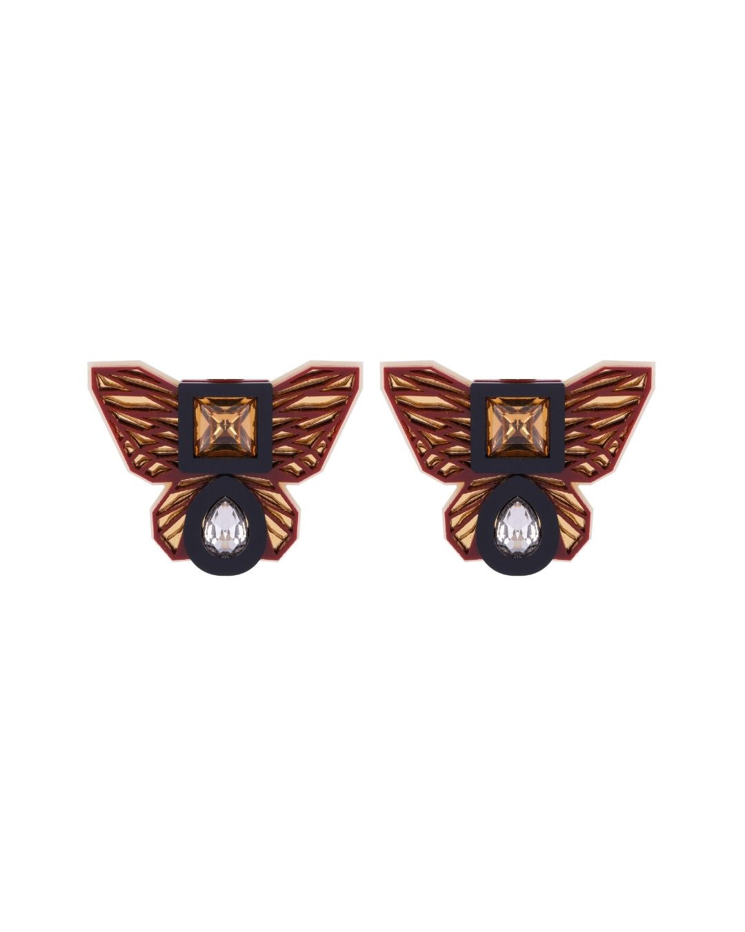 BUTTERFLY STUDS IN BROWN