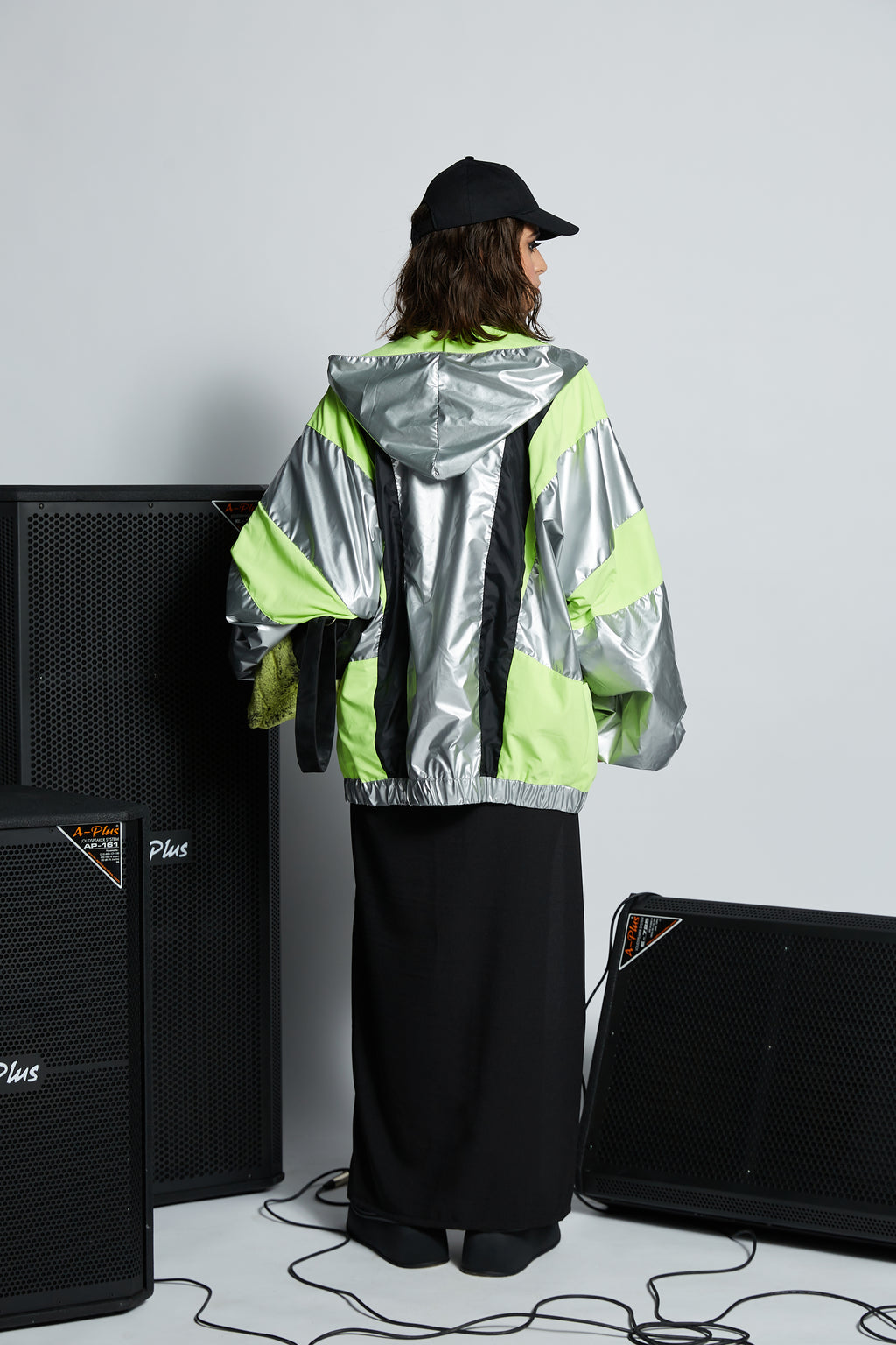 Black Double Slit Skirt