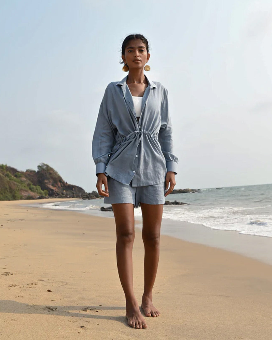 Jade String Shirt - Blue