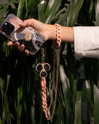 LIGHT PEACH FLOWER LONG PHONE STRAP