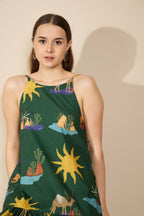 Ember Dress in Hidden Spring Print (Green)