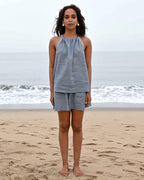 Noir Halter Top - Blue