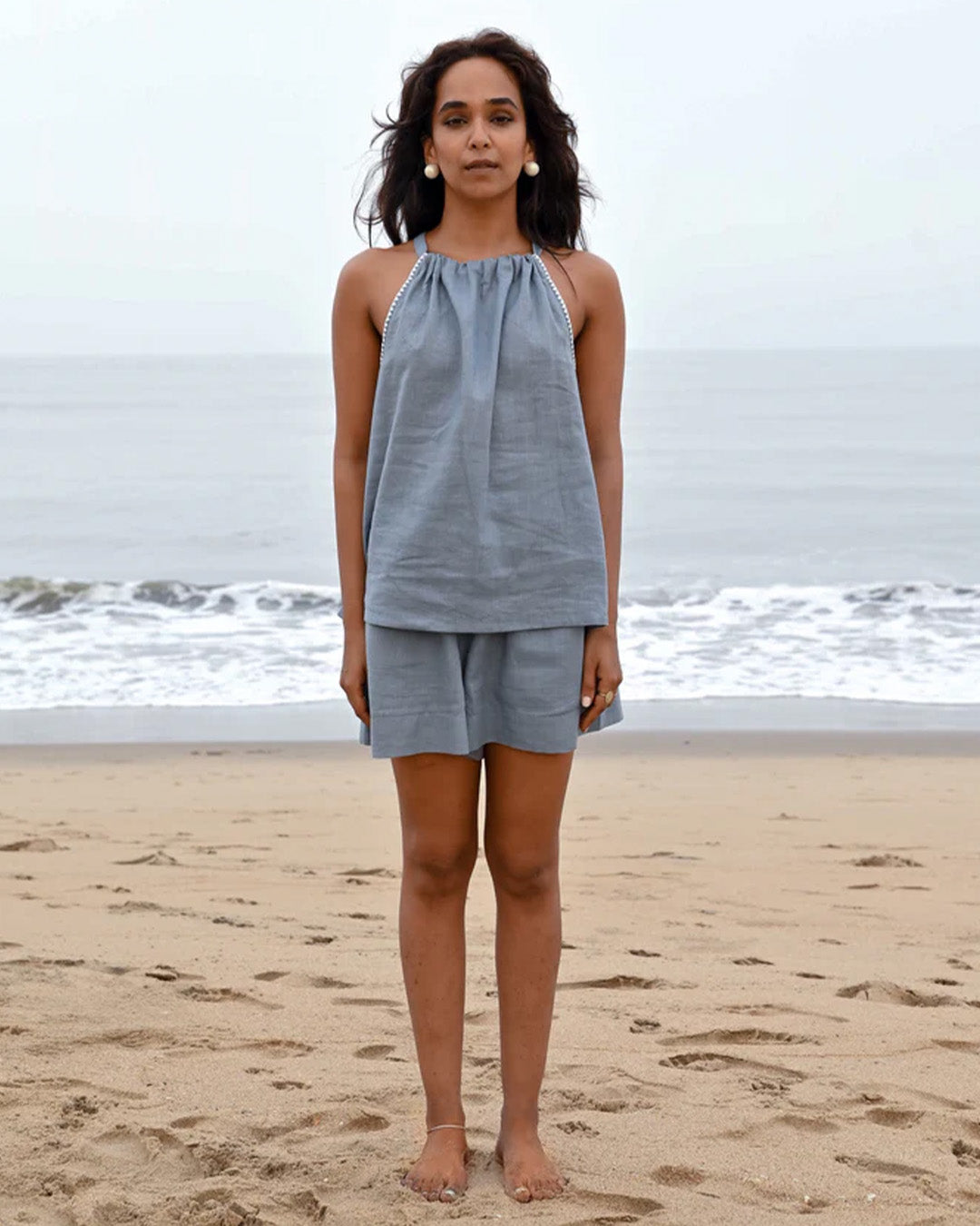 Noir Halter Top - Blue