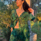 Emerald Jungle Georgette Sheer Shirt