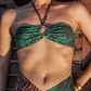 Ring Bikini Top With Removable Halter Straps - Emerald Jungle