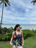 Ira Top in Sorrento Bloom Print (Endless Blue)