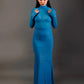 Sheer High Neck Top - Cerulean Shimmer