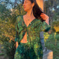 Emerald Jungle Georgette Sheer Shirt