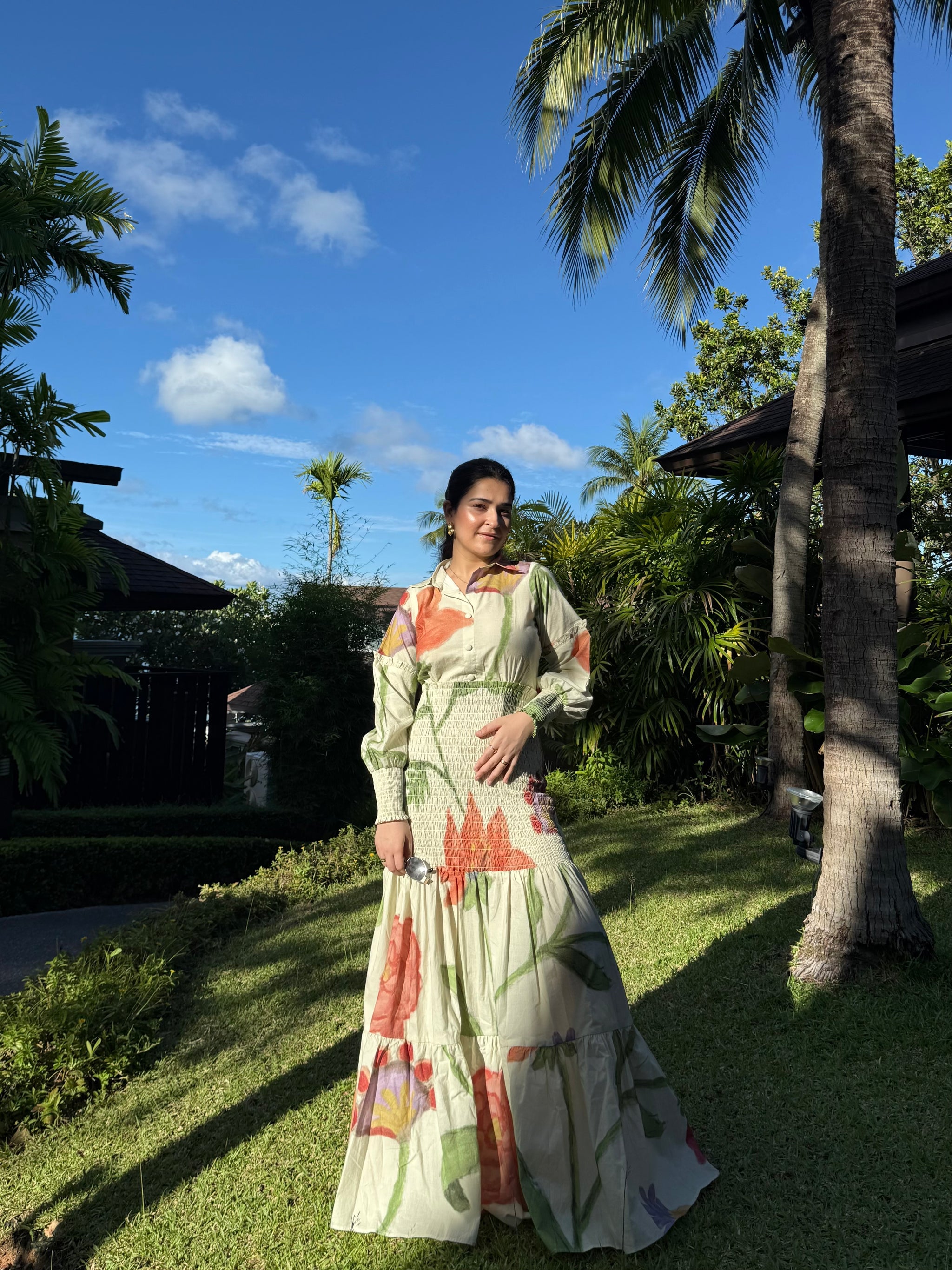 Azzurra Dress in Sorrento Bloom Print (Butter Yellow)