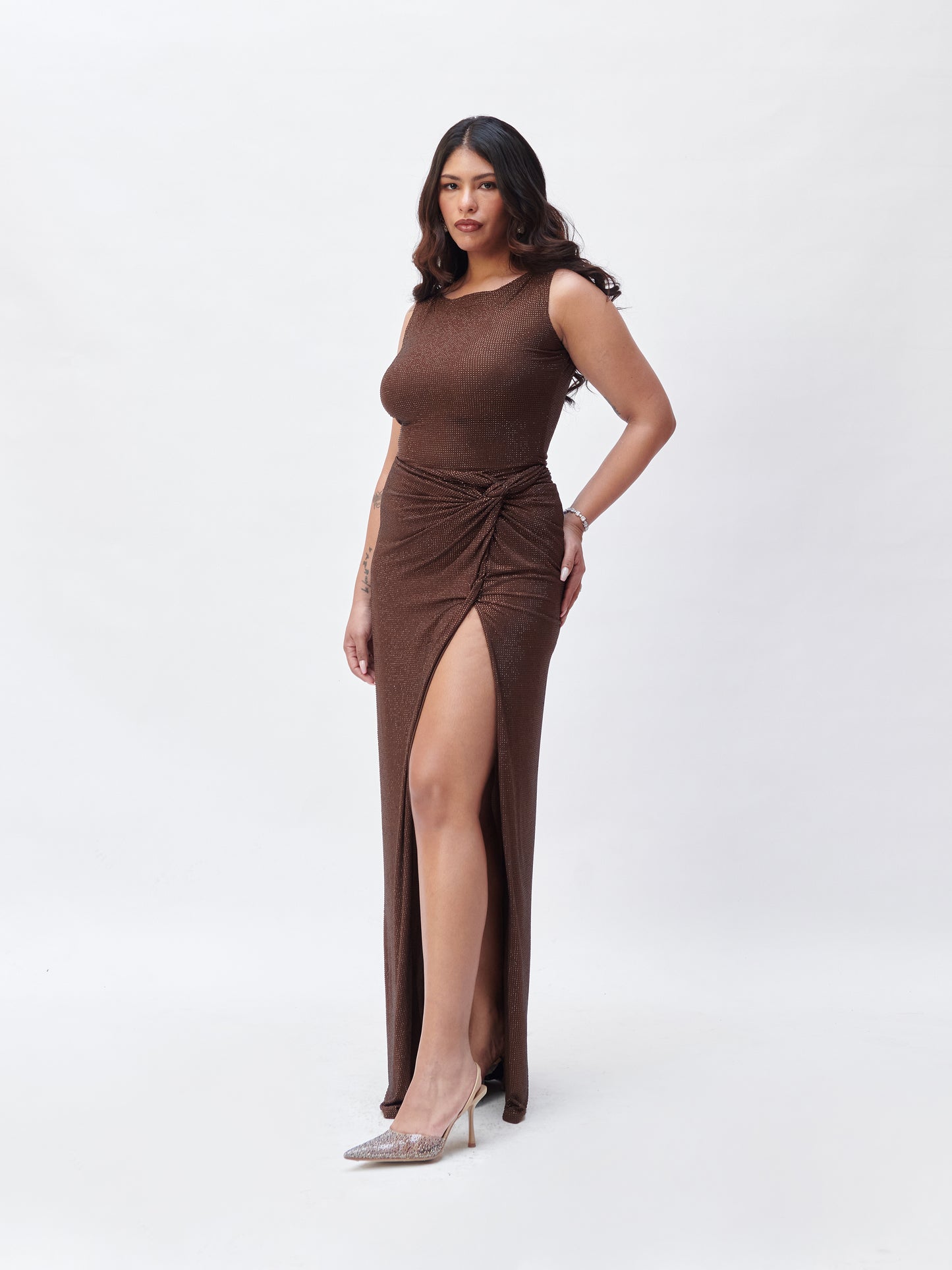 Brown Knot Dress