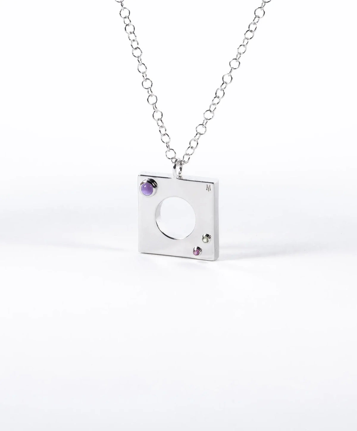 Edge Pendant with Gems