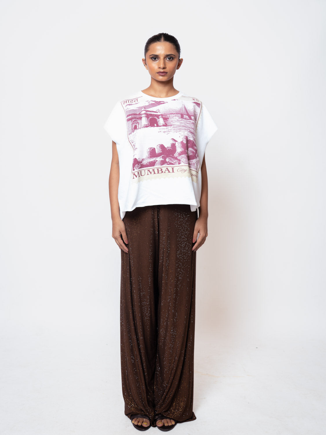Brown Rhinestone Pants