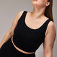 SEAMLESS SQUARE BRA - BLACK