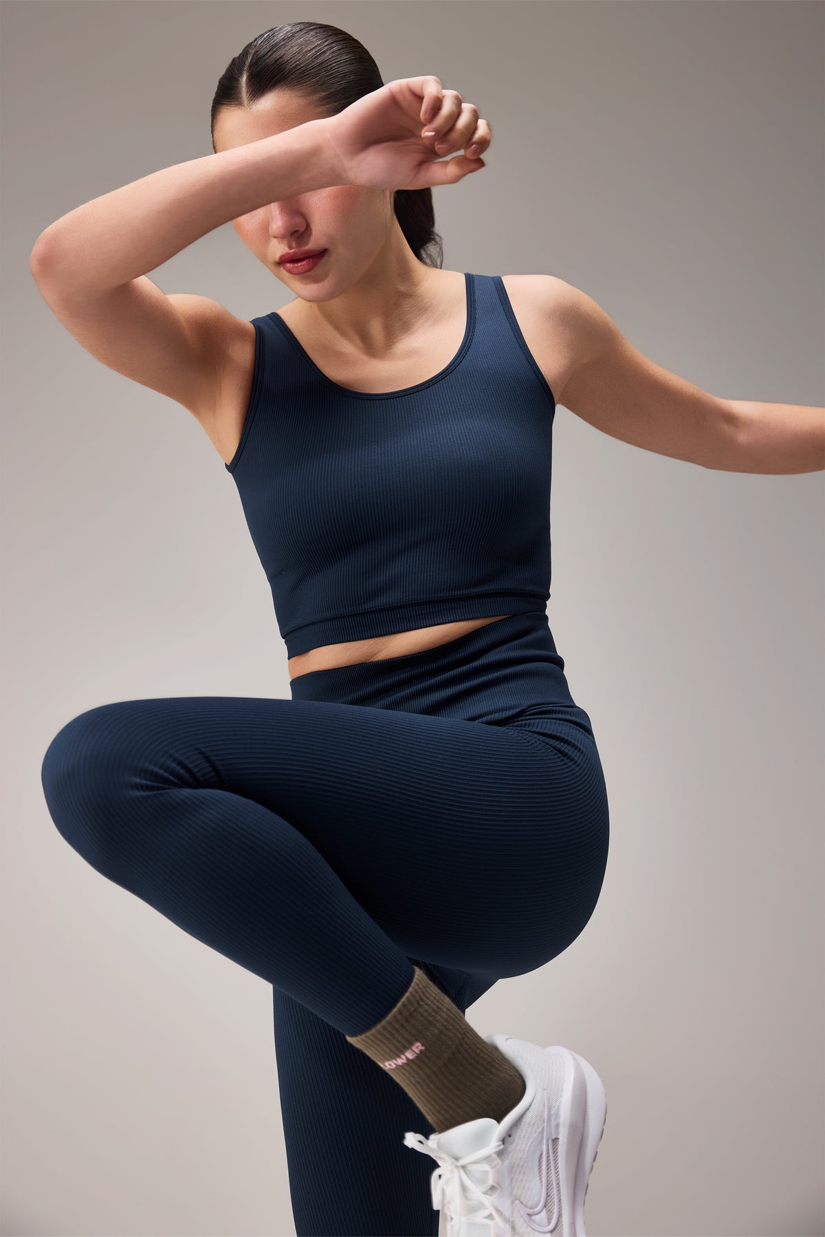 SEAMLESS SQUARE BRA - NAVY BLUE