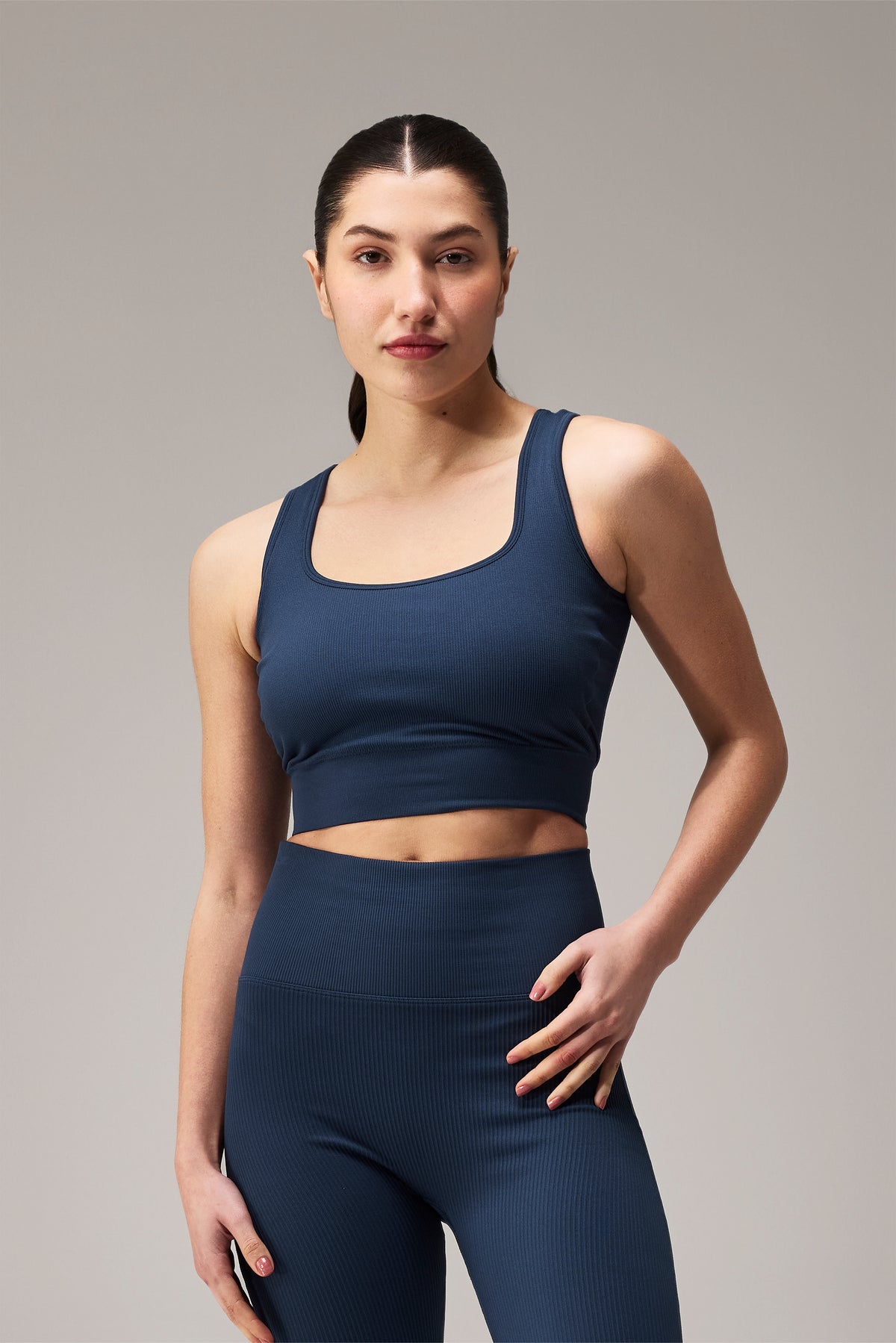 SEAMLESS PADDED BRA - NAVY BLUE