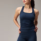 SEAMLESS RACERBACK TOP - NAVY BLUE