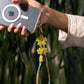 YELLOW FLORA SHORT CRYSTAL PHONE STRAP
