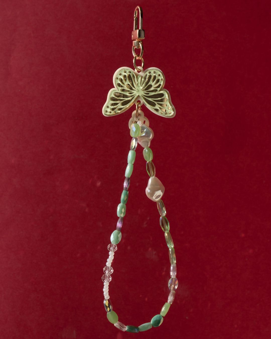 GREEN ELARA SHORT PHONE STRAP